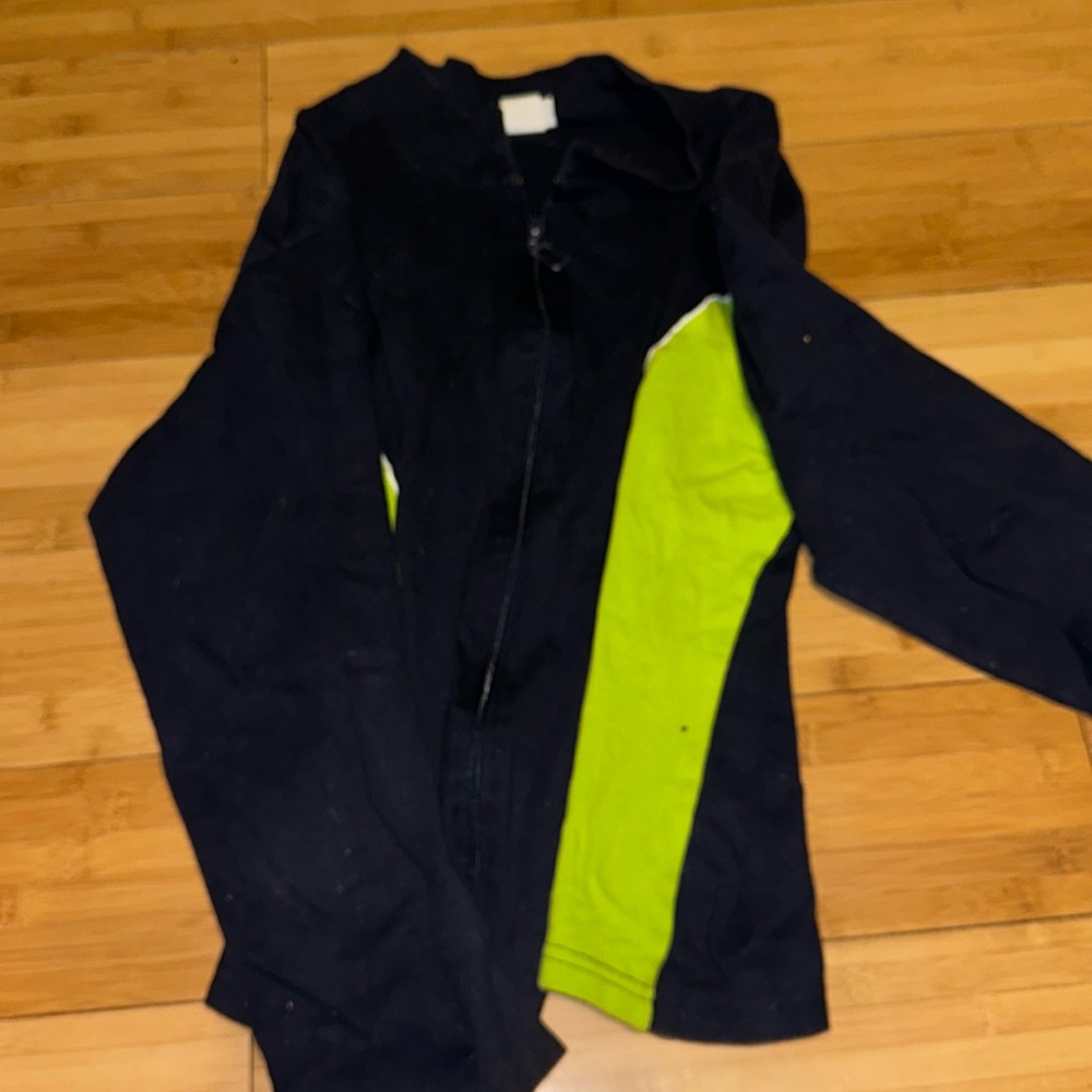 green and blue jacket